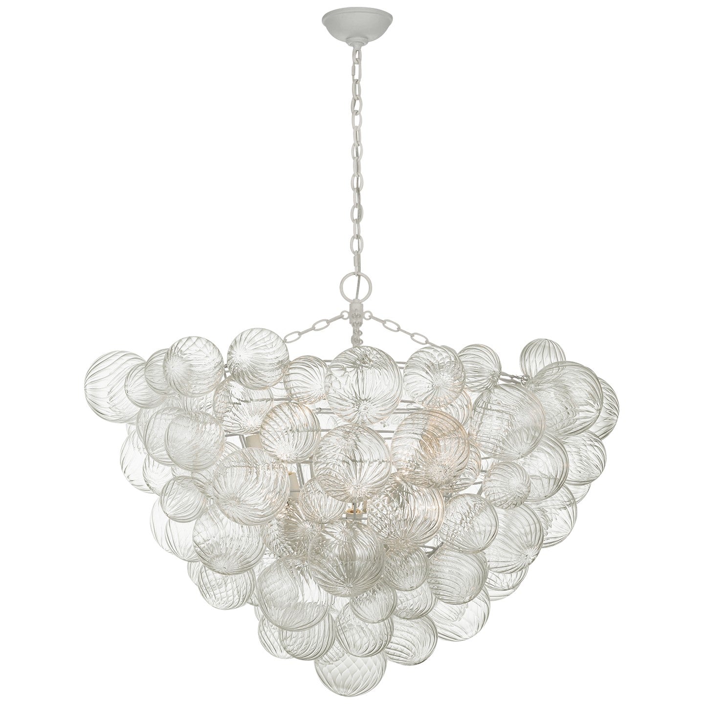 Visual Comfort Signature Canada - JN 5122PW/CG - LED Chandelier - Talia - Plaster White and Clear Swirled Glass