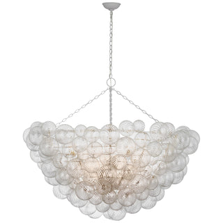 Visual Comfort Signature Canada - JN 5123PW/CG - LED Chandelier - Talia - Plaster White and Clear Swirled Glass