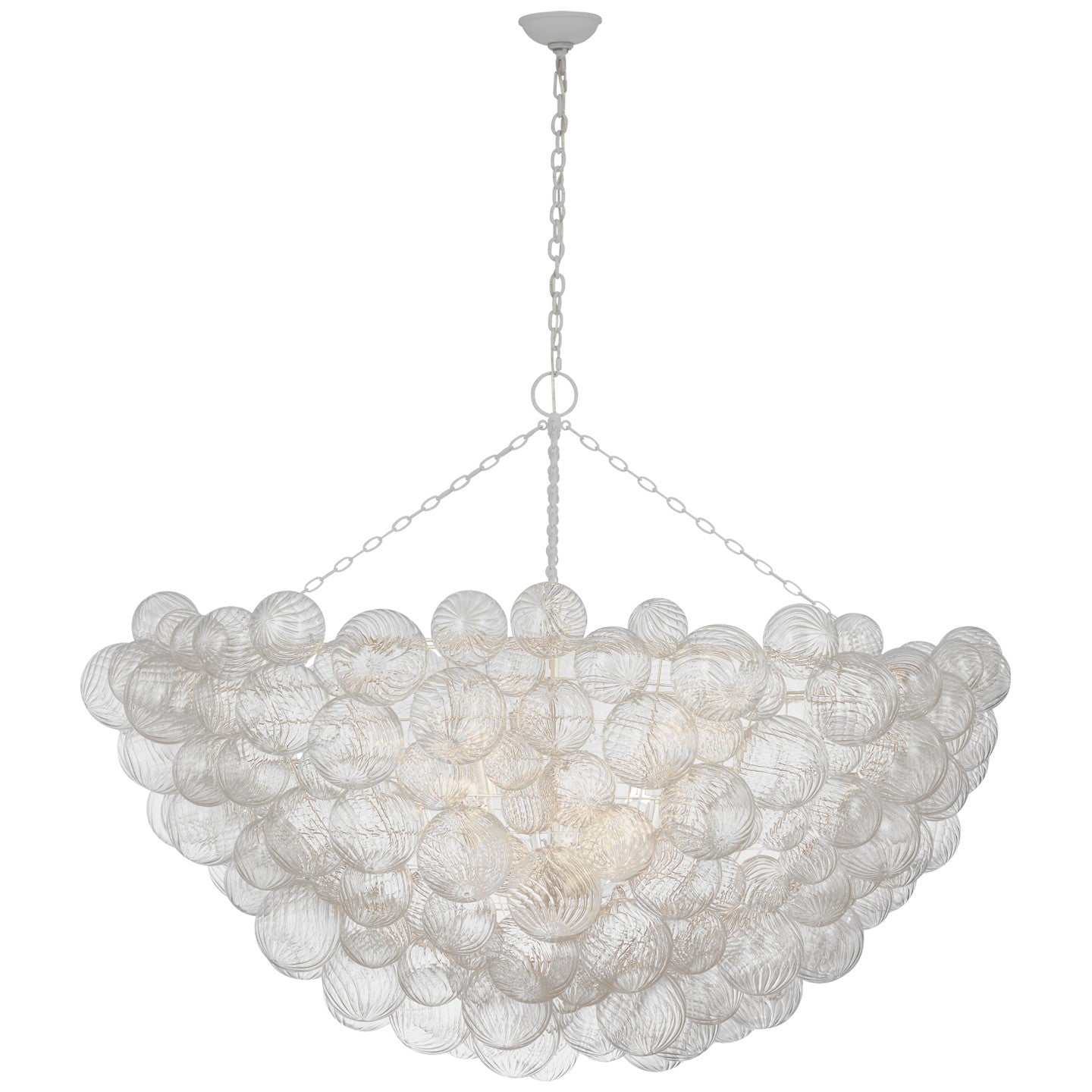 Visual Comfort Signature Canada - JN 5124PW/CG - LED Chandelier - Talia - Plaster White and Clear Swirled Glass