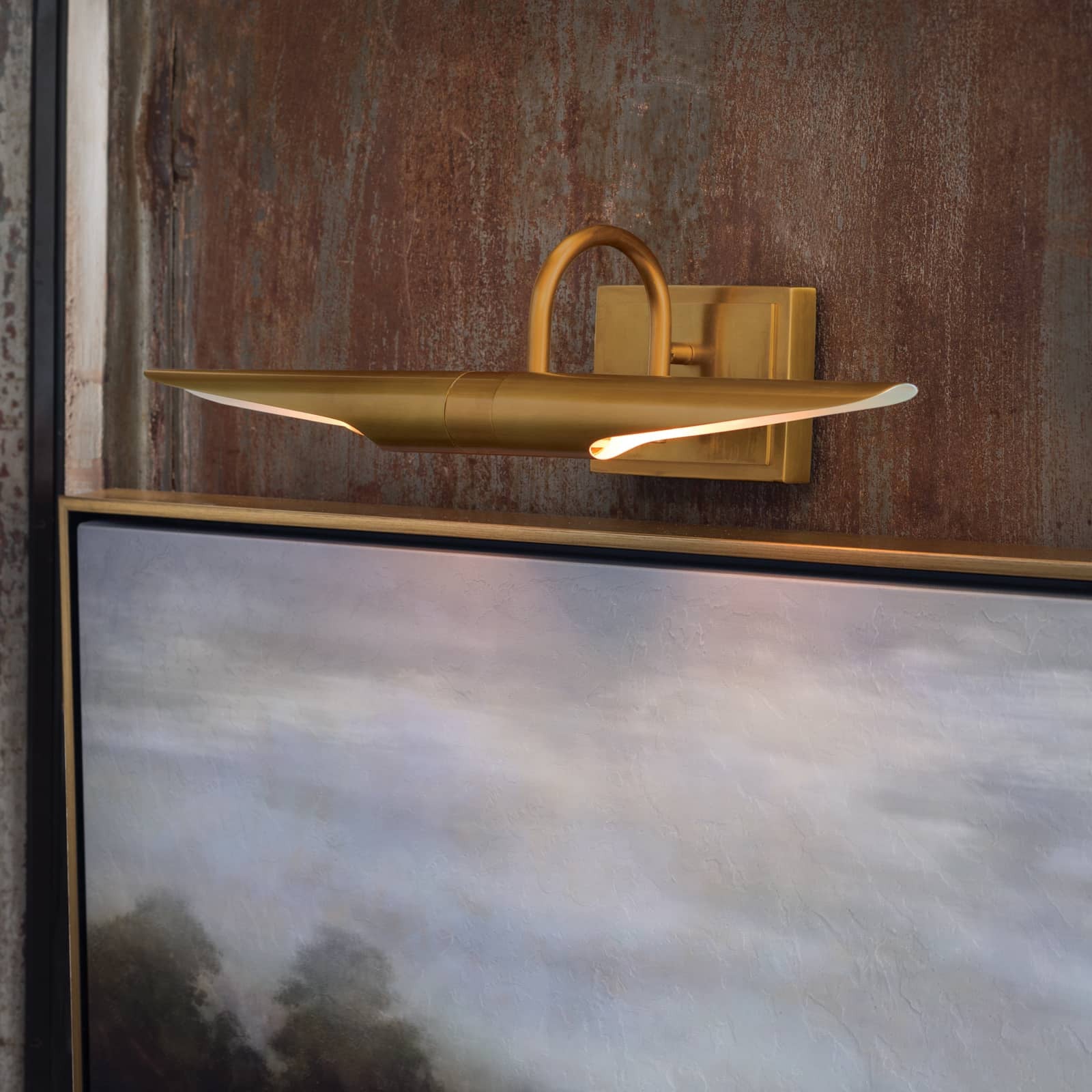 Redford Picture Light, Small Natural Brass