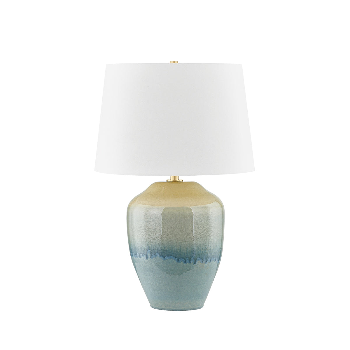 Hudson Valley Canada - L6329-AGB/C05 - One Light Table Lamp - Montville - Aged Brass/Ceramic Crackle Emerald Tide