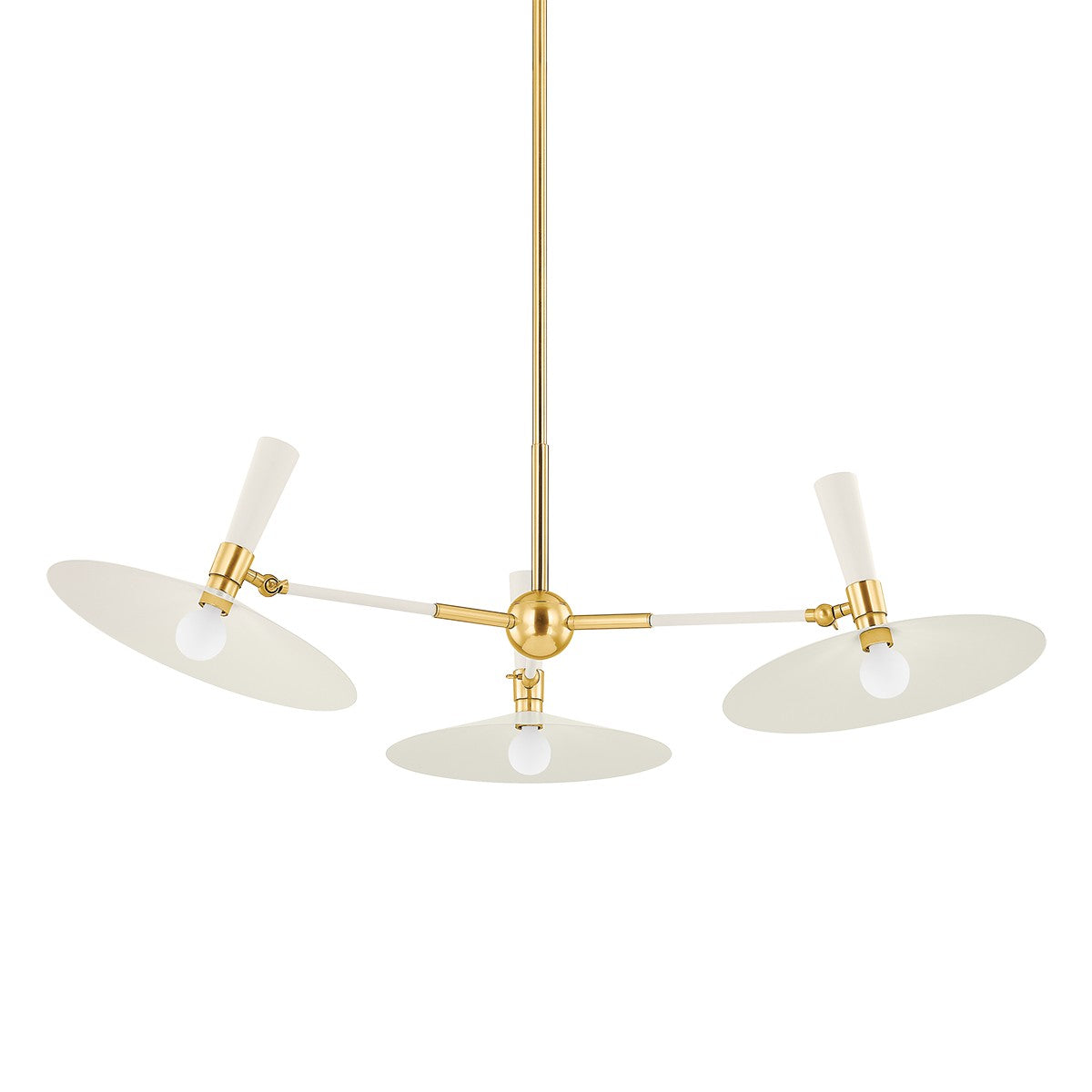 Mitzi Canada - H906803-AGB/SCR - Three Light Chandelier - Milena - Aged Brass/Soft Cream