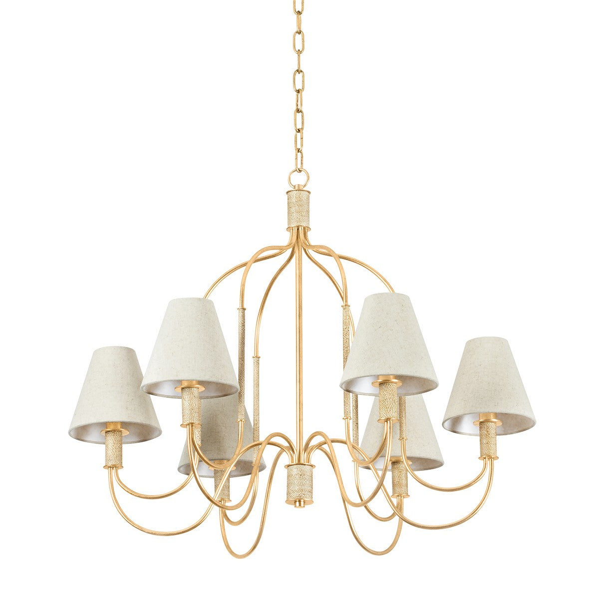 Hudson Valley Canada - 5732-VGL - Six Light Chandelier - Warrensburg - Vintage Gold Leaf