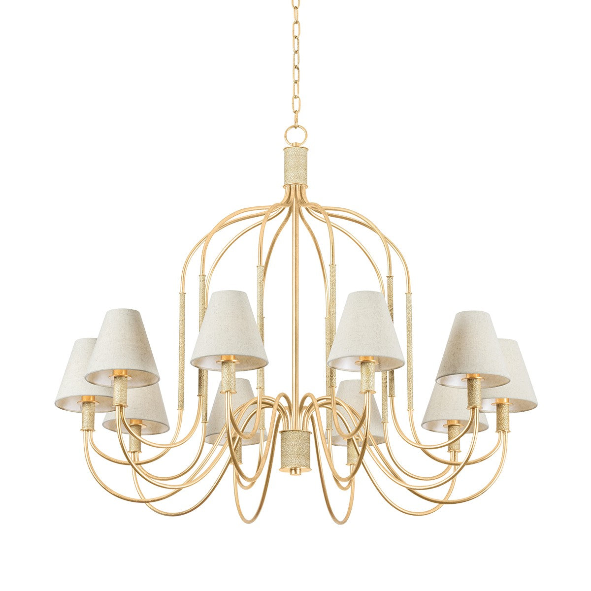 Hudson Valley Canada - 5744-VGL - Ten Light Chandelier - Warrensburg - Vintage Gold Leaf
