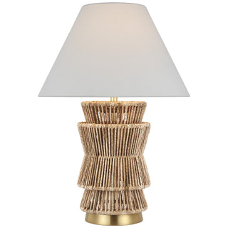 Visual Comfort Signature Canada - CHA 8015NAB/AB-L - LED Table Lamp - Antigua - Natural Abaca and Antique-Burnished Brass