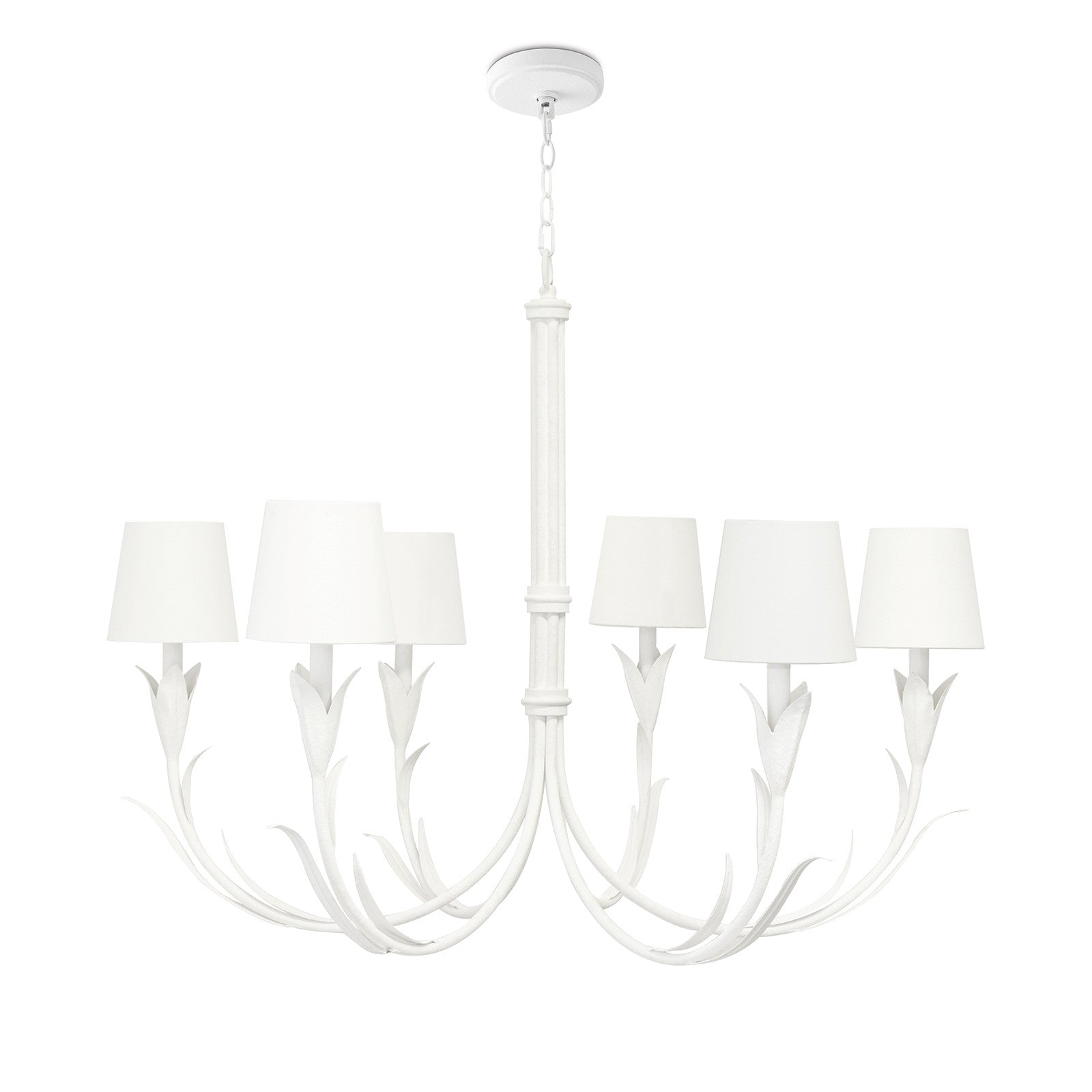 River Reed Chandelier, White