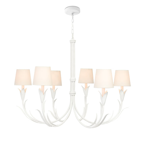 River Reed Chandelier, White