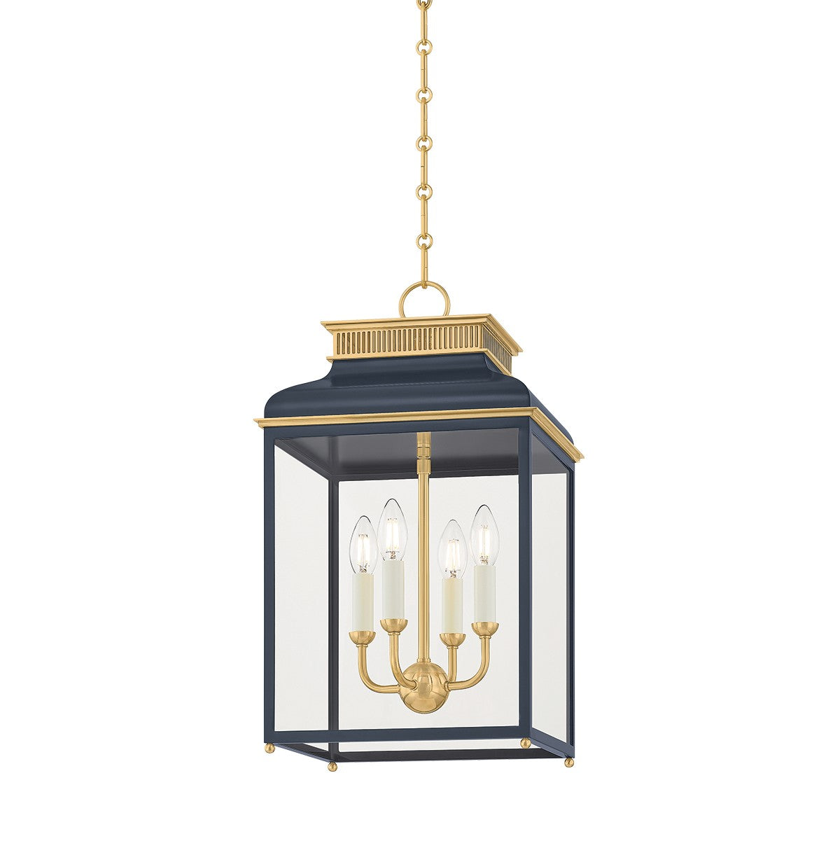 Hudson Valley Canada - MDS2400-AGB/DBL - Four Light Lantern - Houghton - Aged Brass/Distressed Bronze