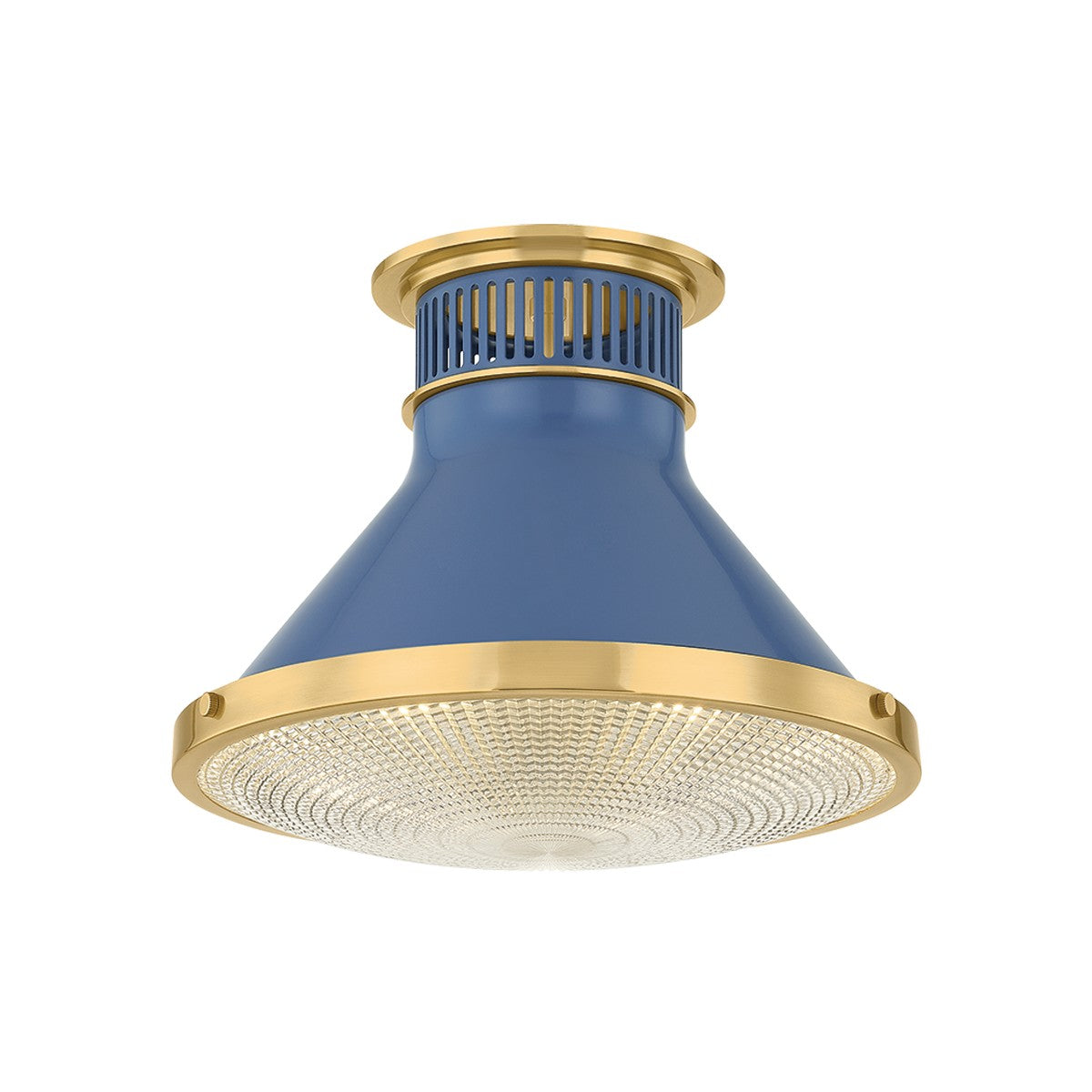 Hudson Valley Canada - MDS2402-AGB/FBL - One Light Flush Mount - Highclere - Aged Brass/Soft French Blue