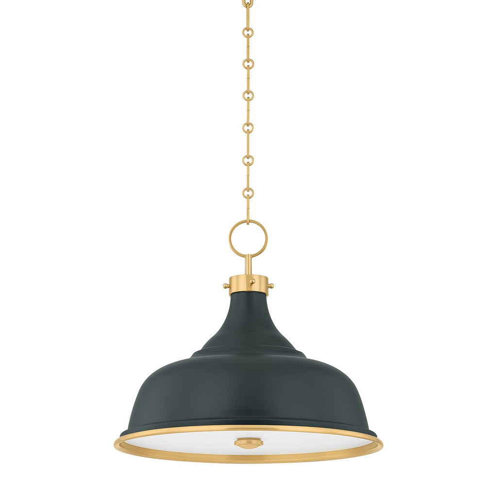 Hudson Valley Canada - MDS300-AGB/SSG - Three Light Pendant - Painted No. 1 - Aged Brass/Soft Studio Green