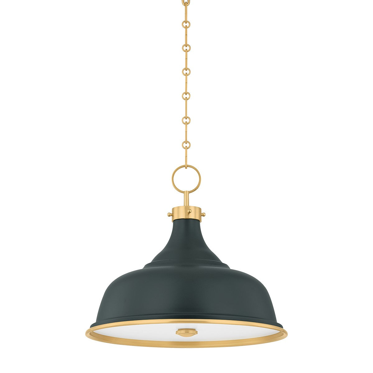 Hudson Valley Canada - MDS300-AGB/SSG - Three Light Pendant - Painted No. 1 - Aged Brass/Soft Studio Green