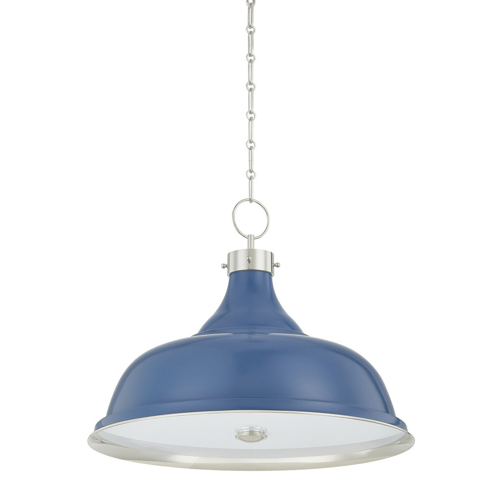 Hudson Valley Canada - MDS300L-PN/FBL - Four Light Pendant - Painted No. 1 - Polished Nickel/Soft French Blue