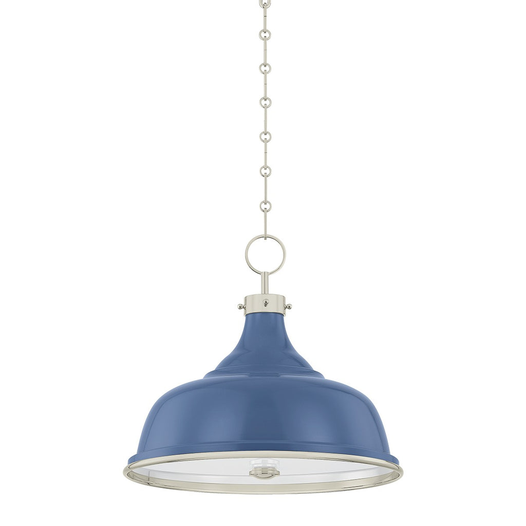 Hudson Valley Canada - MDS300-PN/FBL - Three Light Pendant - Painted No. 1 - Polished Nickel/Soft French Blue