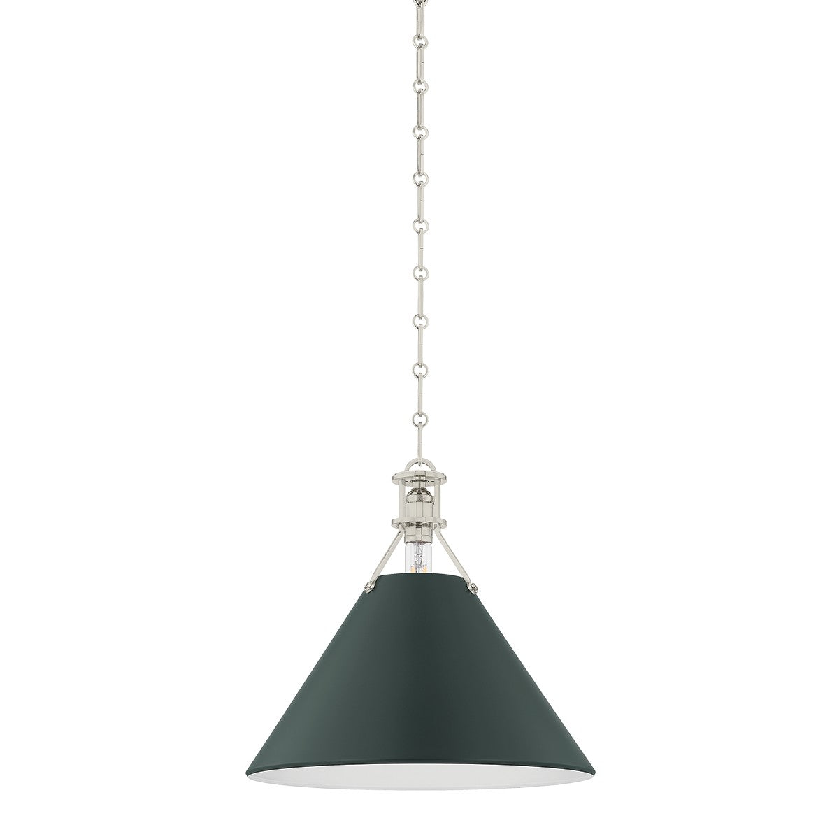 Hudson Valley Canada - MDS352-PN/SSG - One Light Pendant - Painted No. 2 - Polished Nickel/Soft Studio Green