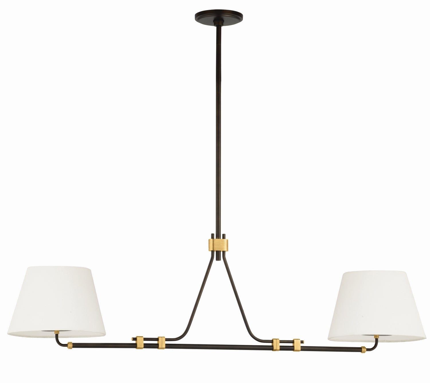 Hudson Valley Canada - 1062-AGB/DB - Two Light Linear Pendant - Crown Heights - Aged Brass