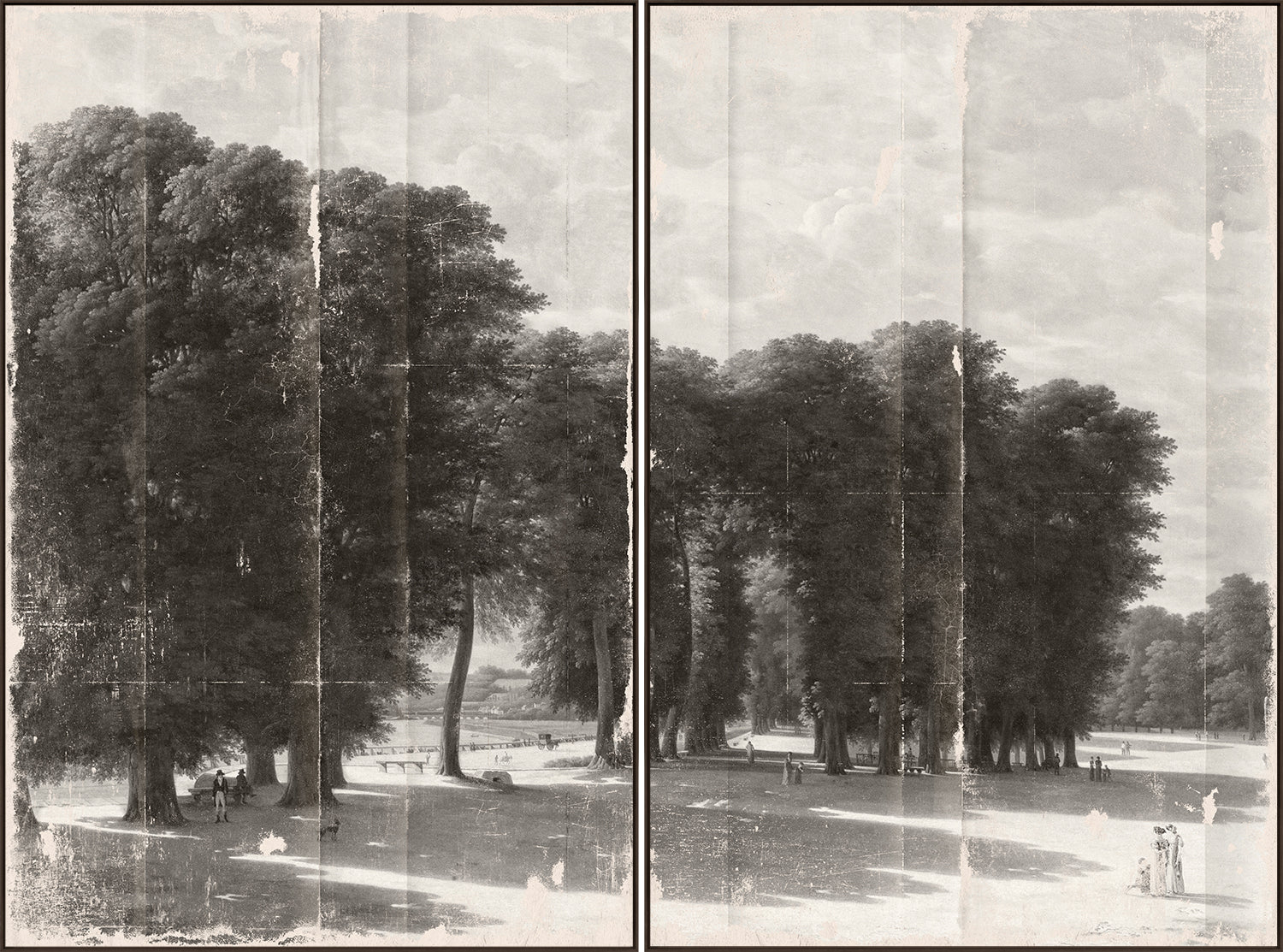 Grisaille Landscape Diptych