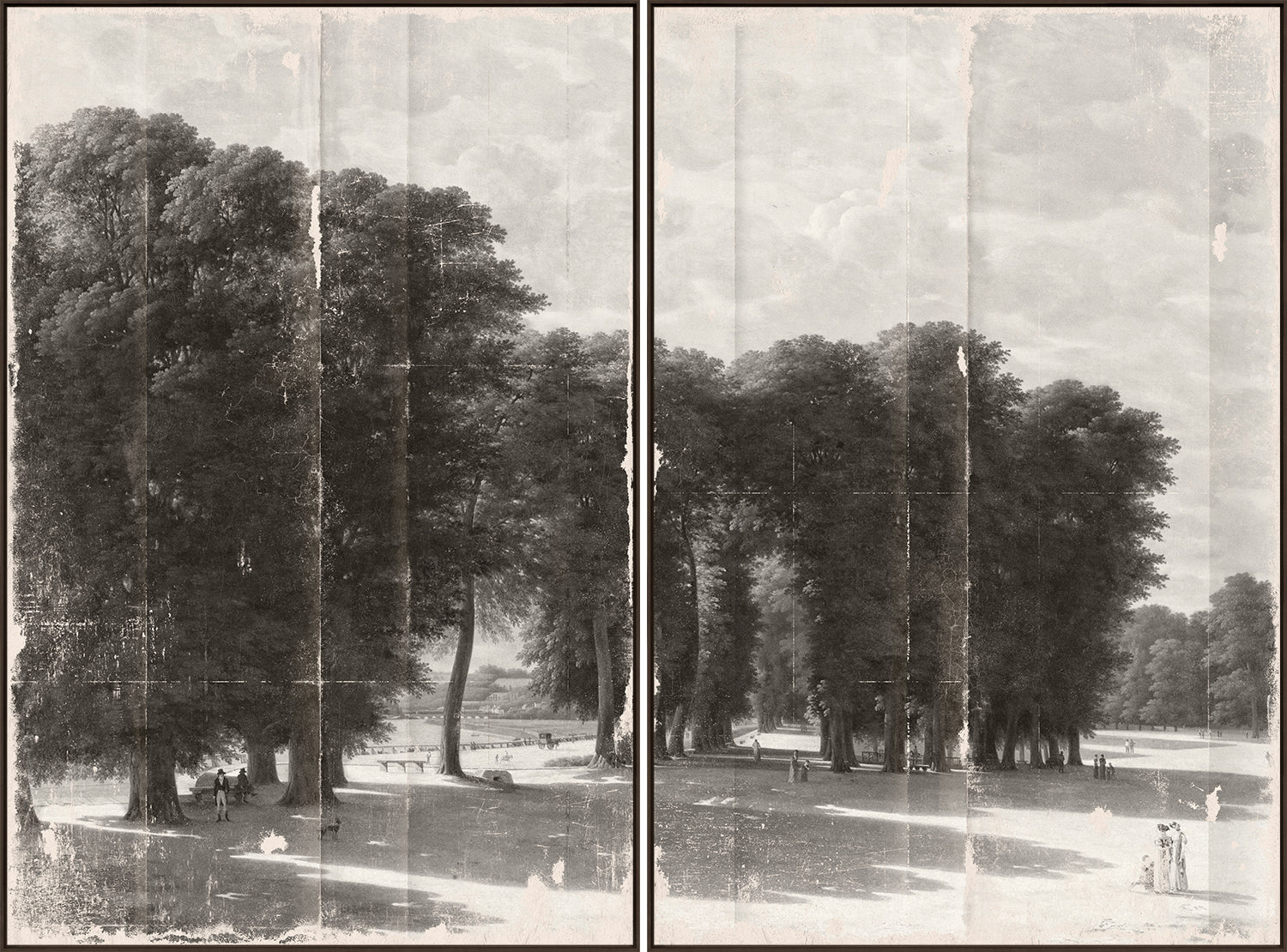 Grisaille Landscape Diptych