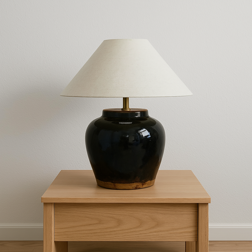 Leon Vintage Pot Lamp, Empire Shade