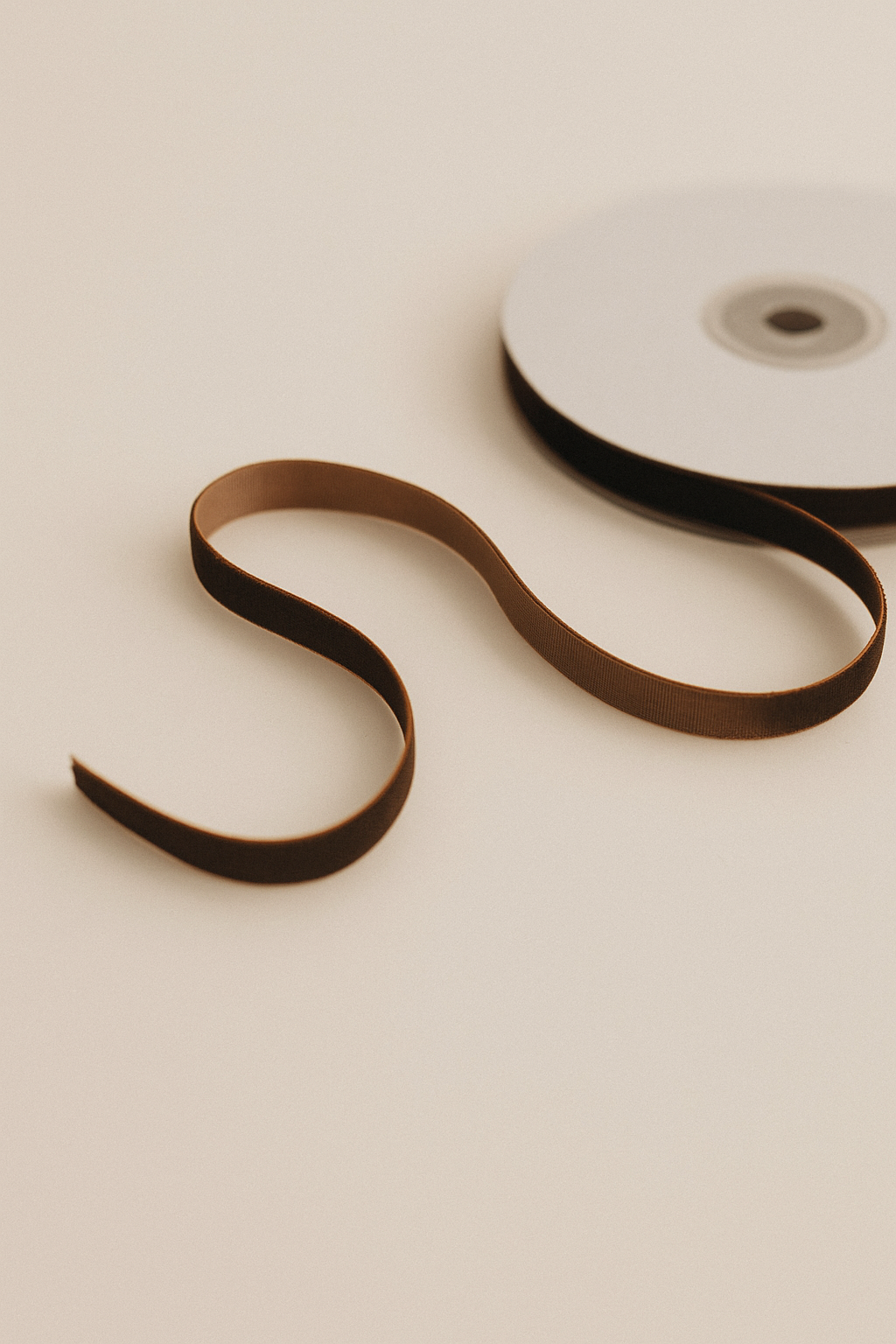 Mocha Velvet Edge Ribbon