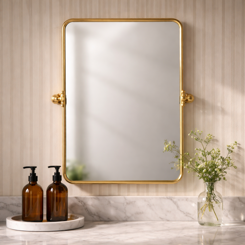 Nelly Brass Pivoting Mirror