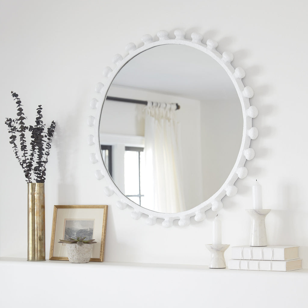 Sanya Matte White Mirror