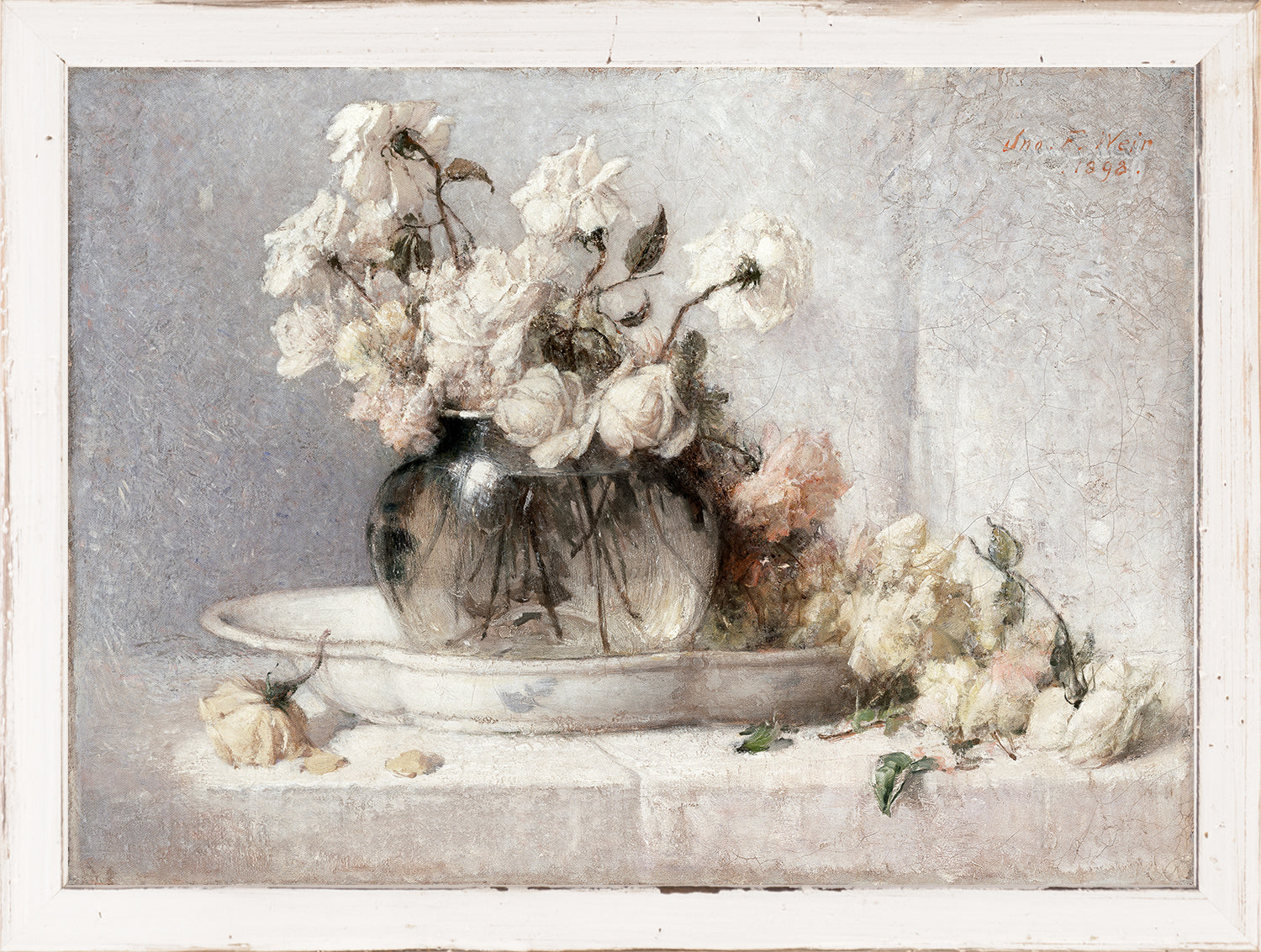 Petite Floral – Roses in a Glass Vessel C. 1898