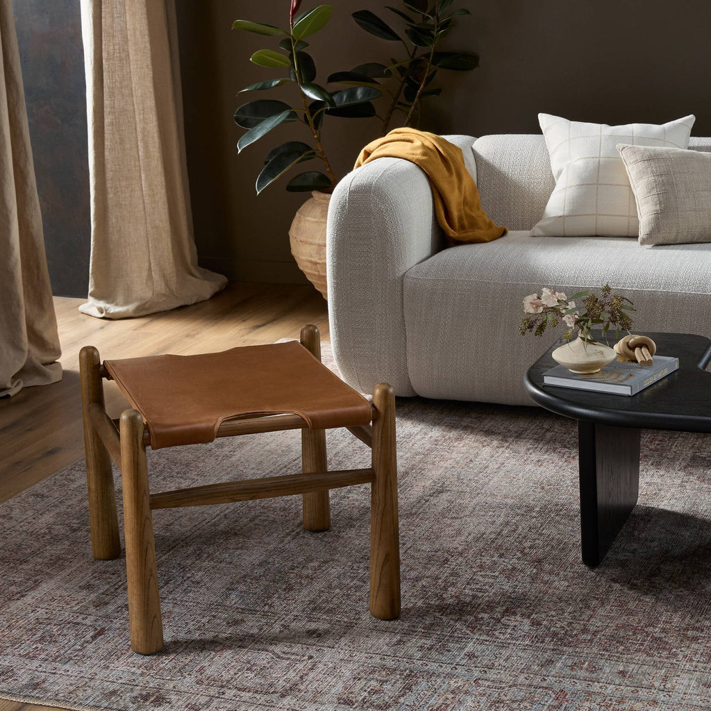 Orlando Leather Ottoman
