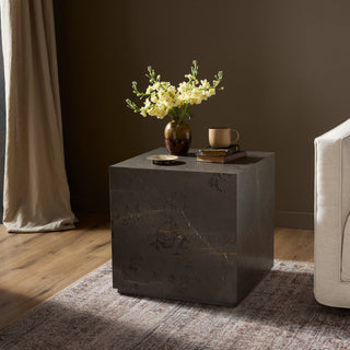 Modern Marble Plinth End Table