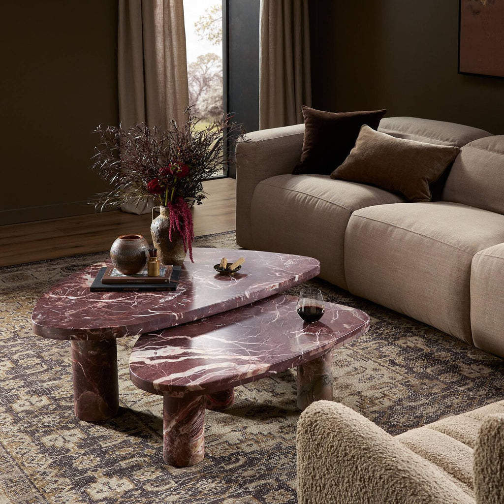 Vanya Coffee Table Set, Merlot