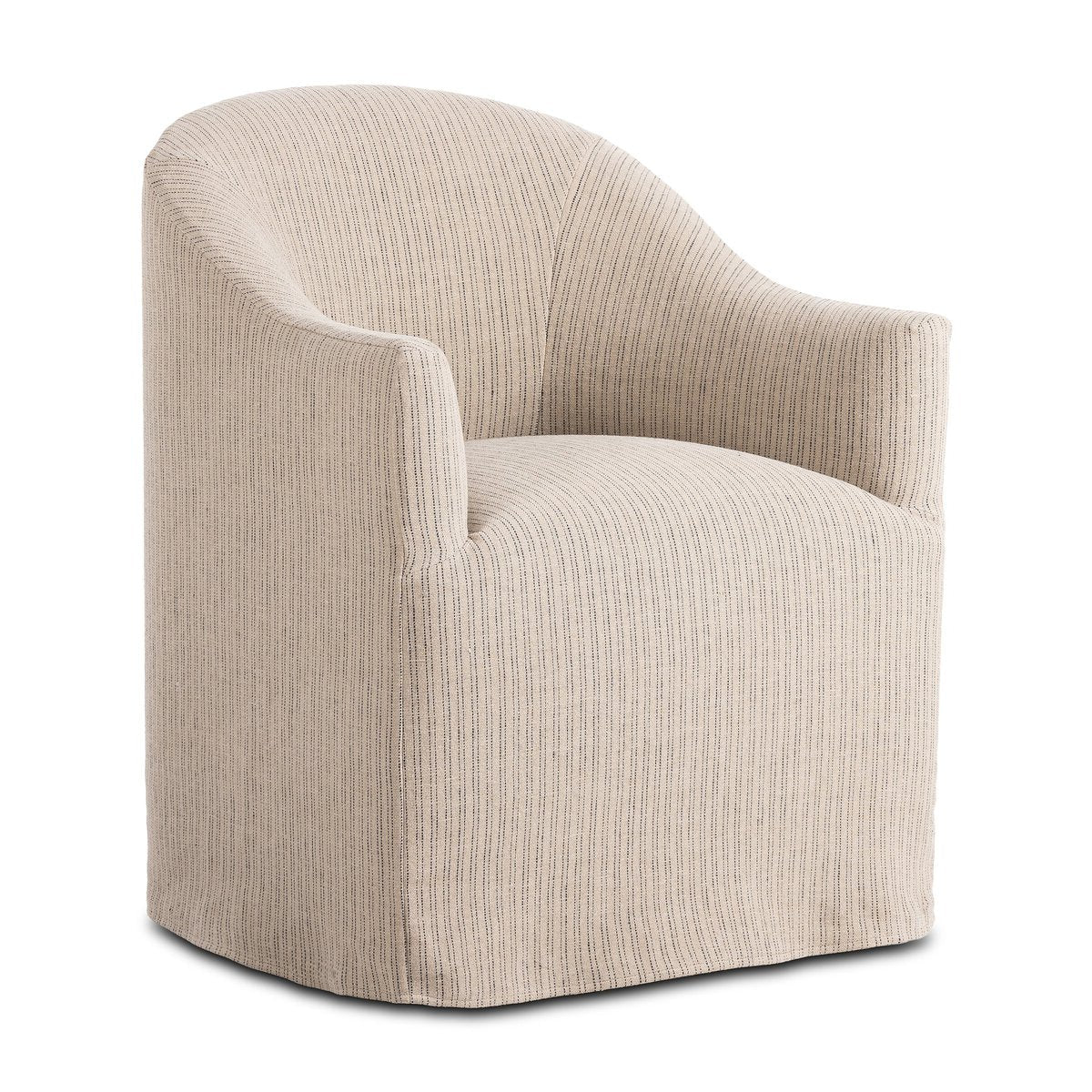 Cove Slipcover Dining Chair With Casters