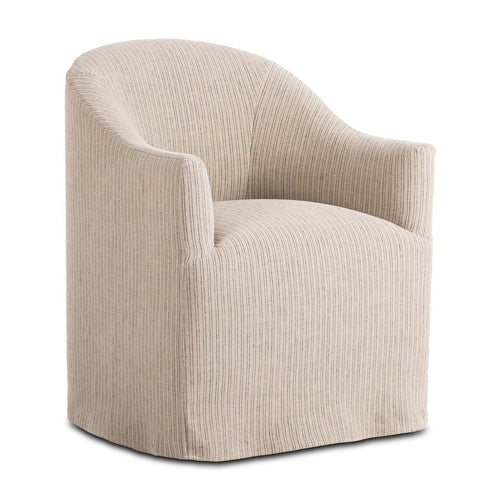 Cove Slipcover Dining Chair With Casters