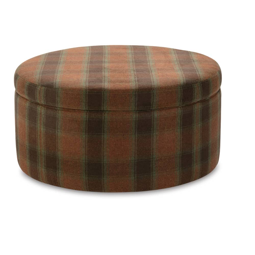 Plaid Storage Ottoman