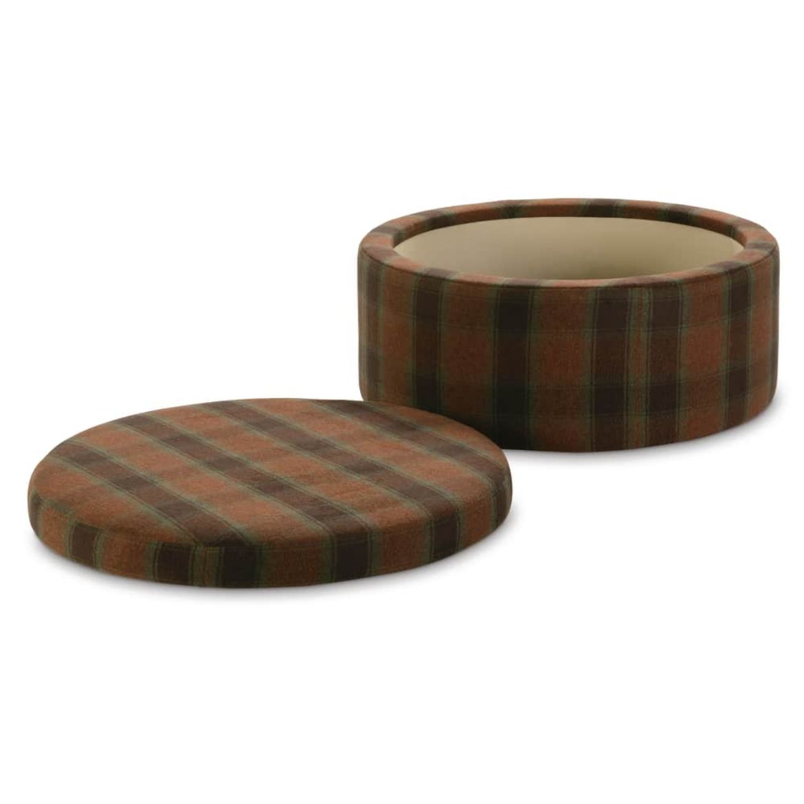 Plaid Storage Ottoman