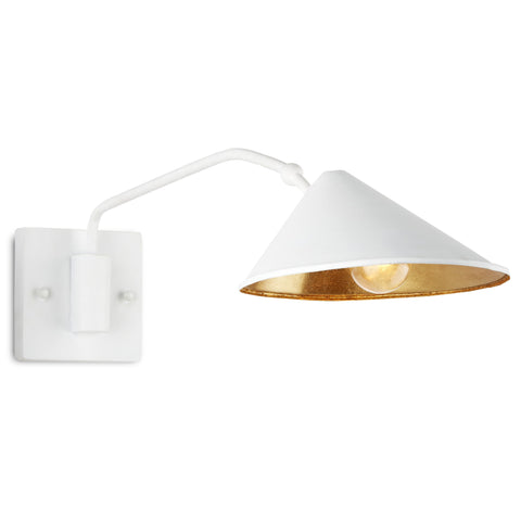 Gesso White Single Swing-Arm Sconce