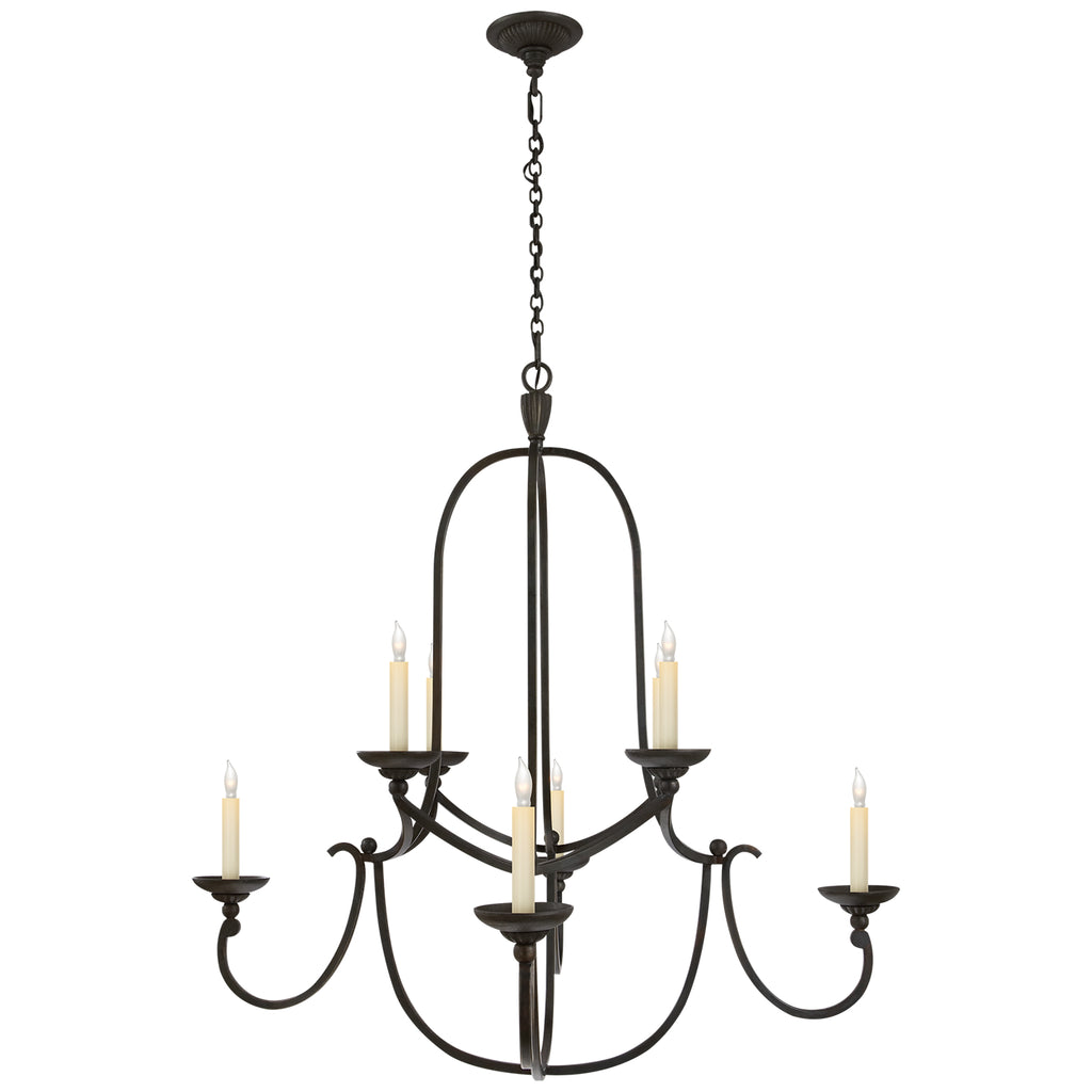 Visual Comfort Signature Canada - CHC 1494AI - Eight Light Chandelier - Flemish - Aged Iron