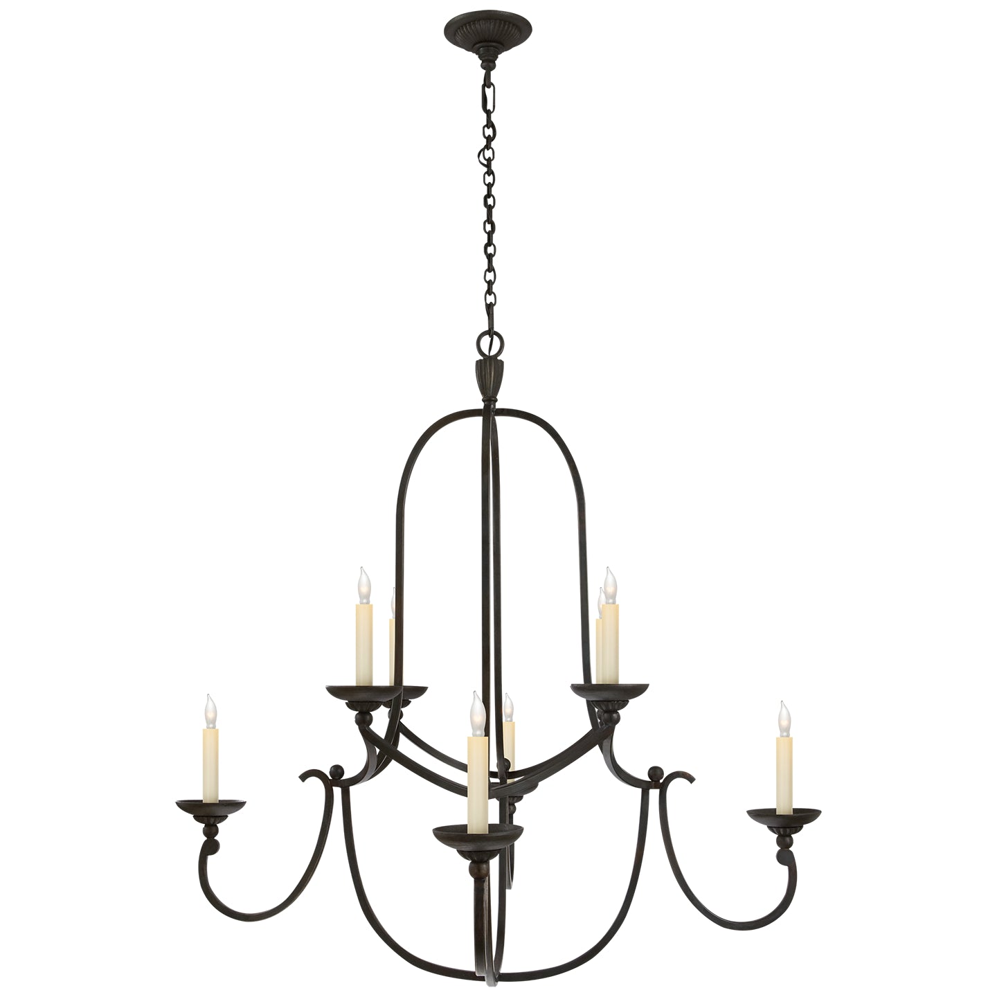 Visual Comfort Signature Canada - CHC 1494AI - Eight Light Chandelier - Flemish - Aged Iron