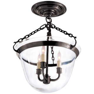 Country Bell Jar Three Light Semi-Flush Mount