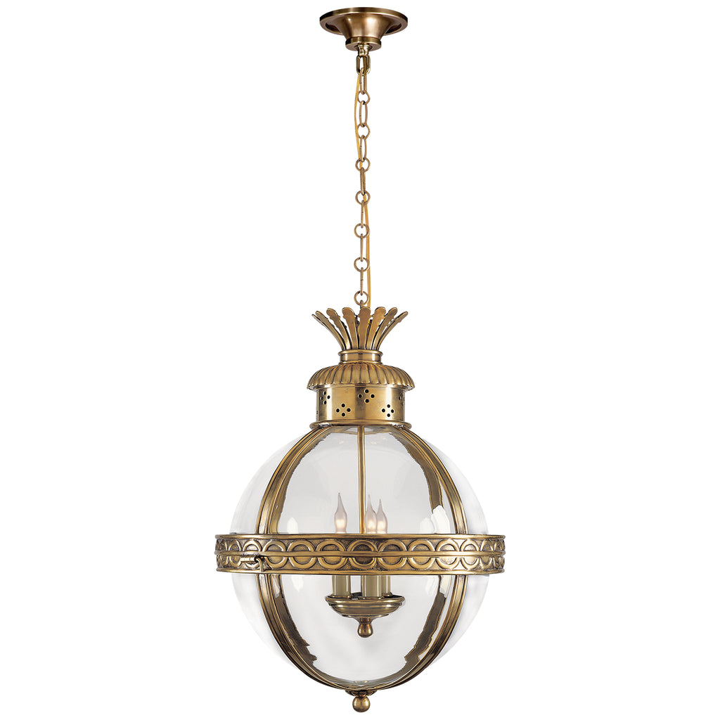 Visual Comfort Signature Canada - CHC 2111AB-CG - Three Light Lantern - Crown Top Globe - Antique-Burnished Brass