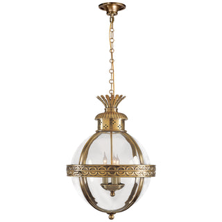 Crown Top Globe Three Light Lantern