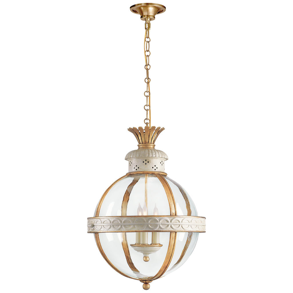 Visual Comfort Signature Canada - CHC 2111AW-CG - Three Light Lantern - Crown Top Globe - Antique White