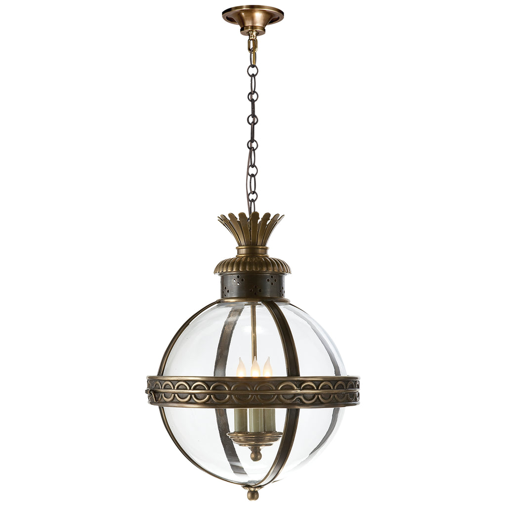 Visual Comfort Signature Canada - CHC 2111BZ/AB-CG - Three Light Lantern - Crown Top Globe - Bronze with Antique Brass
