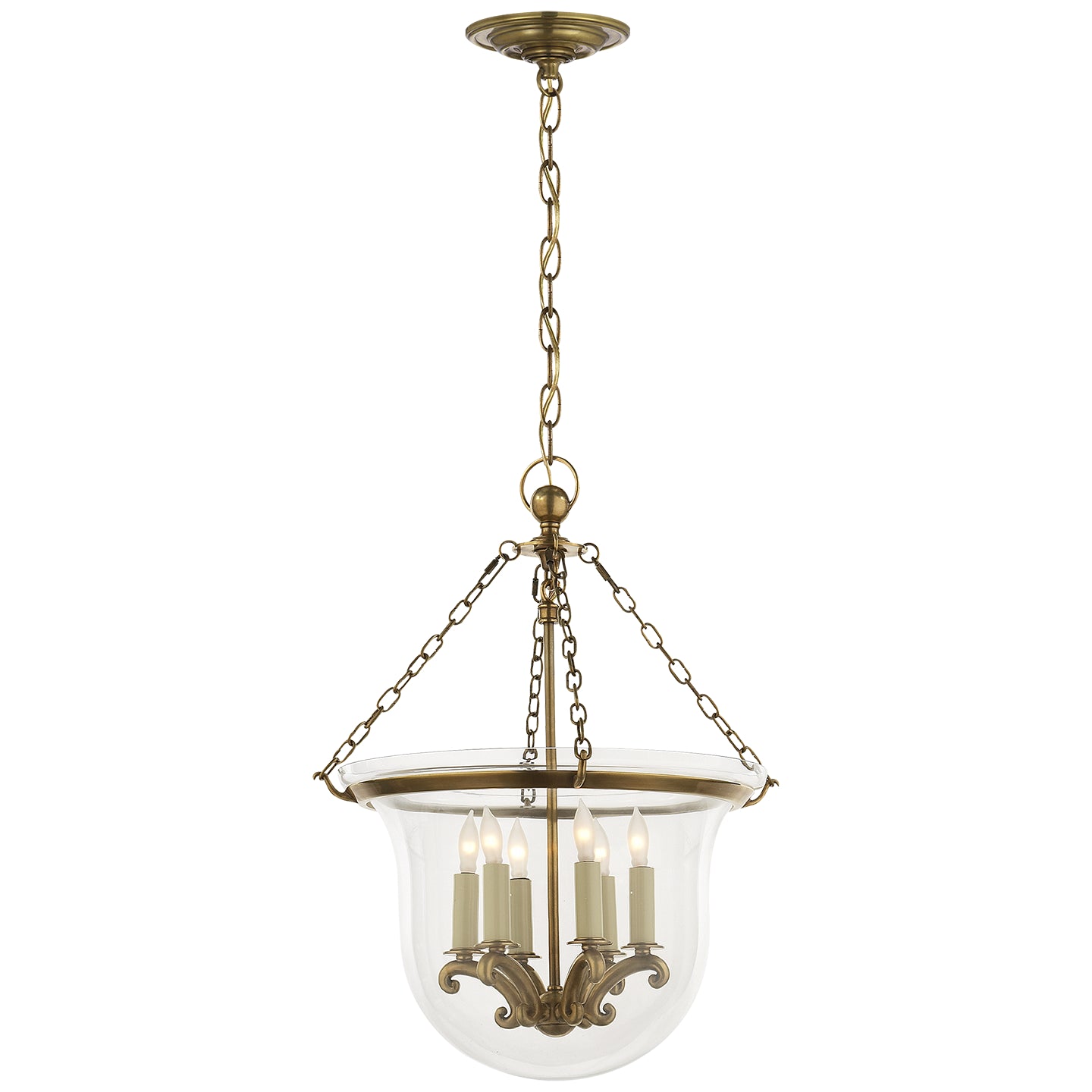 Visual Comfort Signature Canada - CHC 2117AB - Six Light Lantern - Country Bell Jar - Antique-Burnished Brass