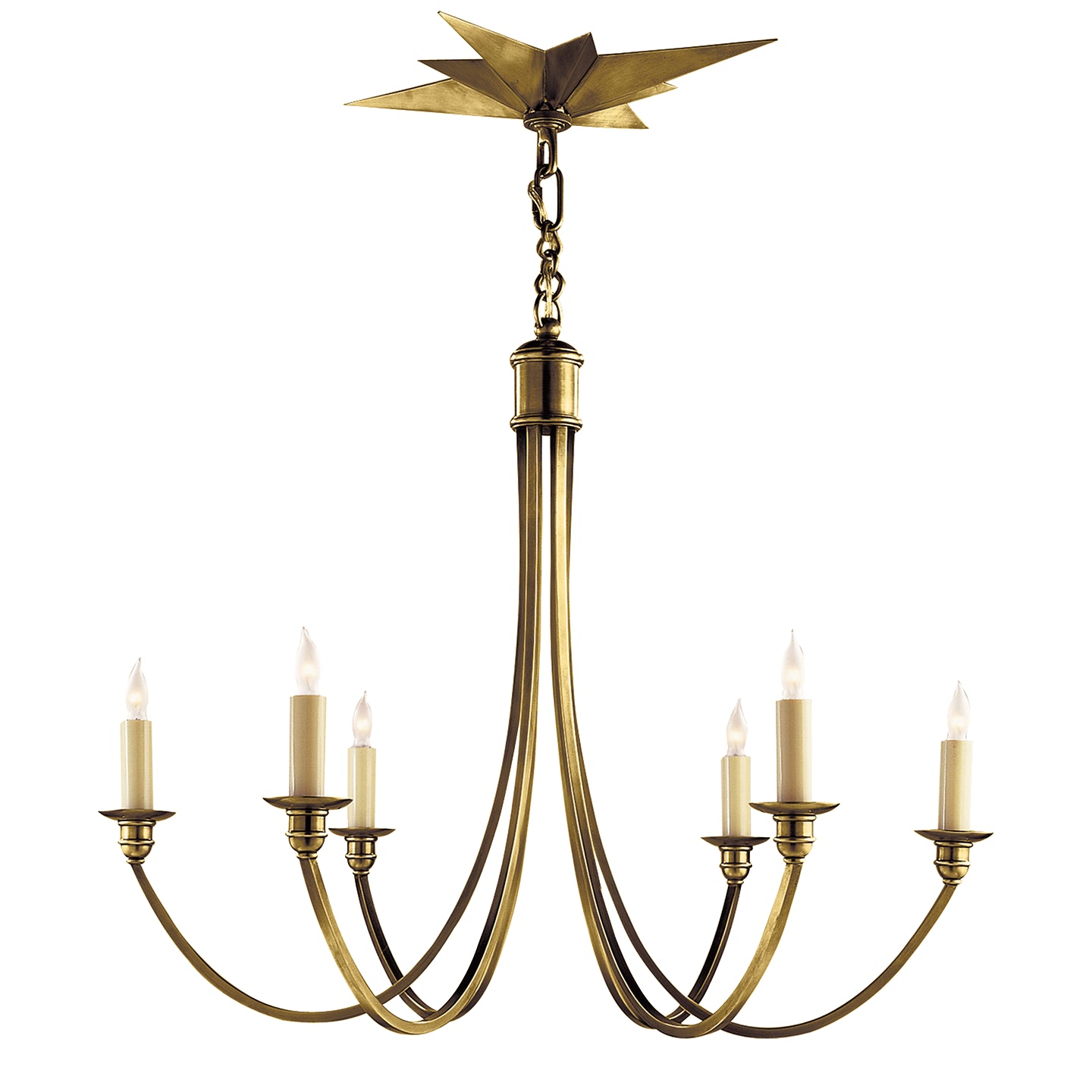 Visual Comfort Signature Canada - SC 5001HAB - Six Light Chandelier - Venetian - Hand-Rubbed Antique Brass