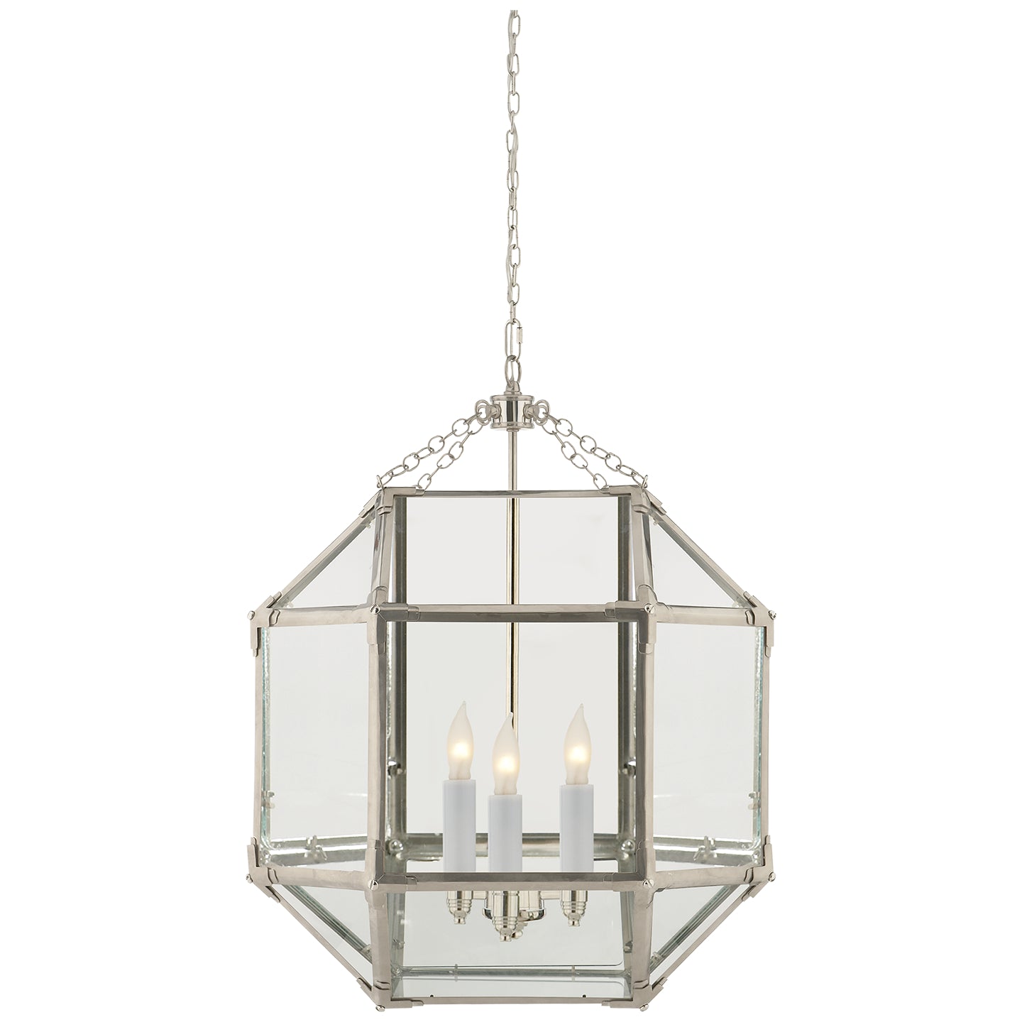 Visual Comfort Signature Canada - SK 5009PN-CG - Three Light Lantern - Morris - Polished Nickel
