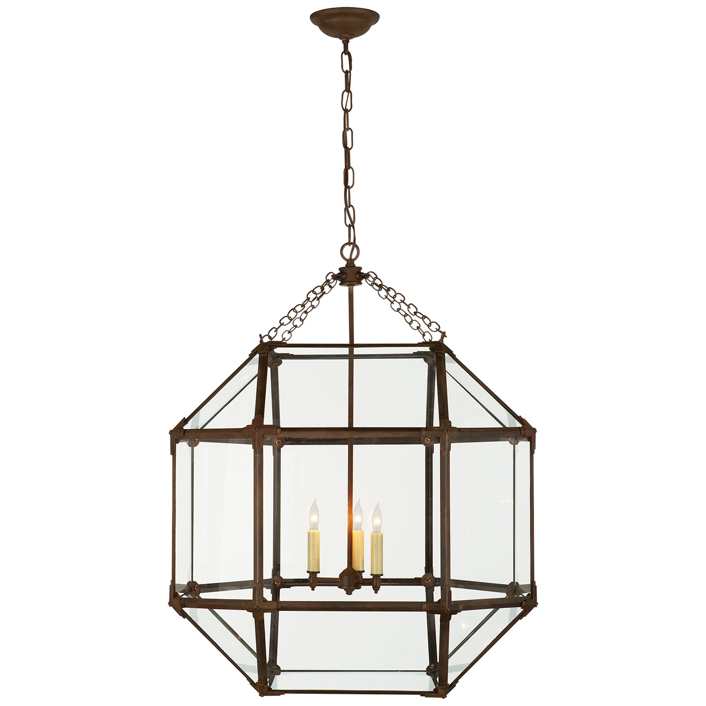 Visual Comfort Signature Canada - SK 5010AZ-CG - Three Light Lantern - Morris - Antique Zinc