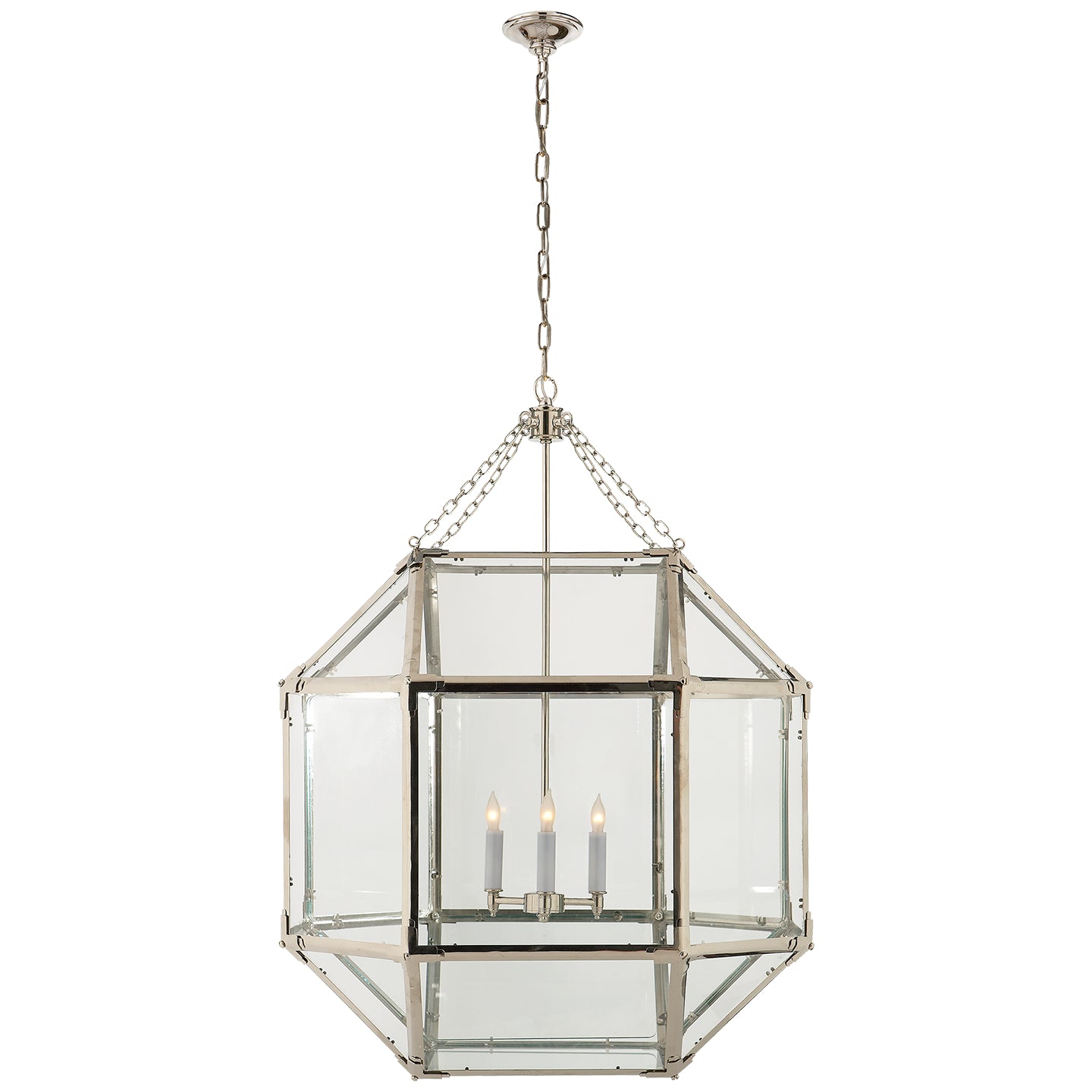 Visual Comfort Signature Canada - SK 5010PN-CG - Three Light Lantern - Morris - Polished Nickel
