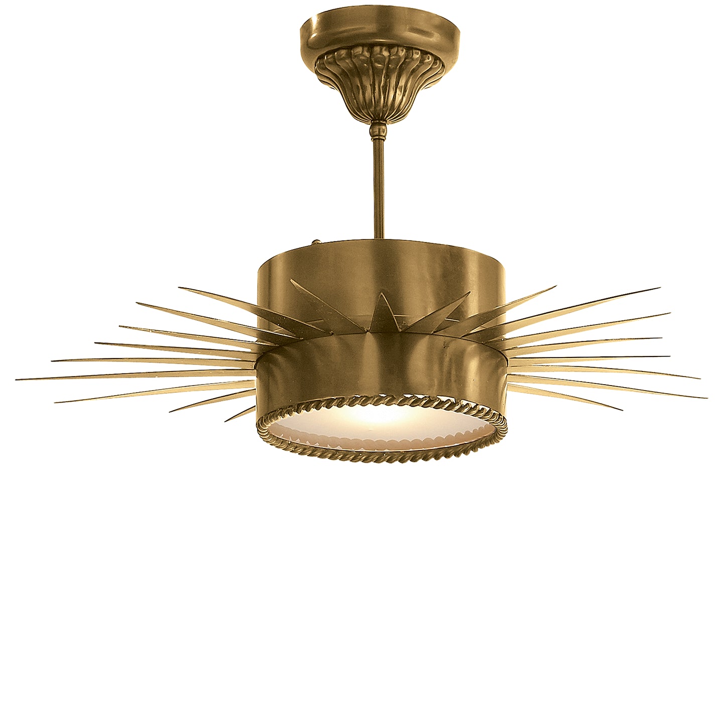 Visual Comfort Signature Canada - SK 5201HAB - One Light Semi Flush Mount - Soleil - Hand-Rubbed Antique Brass