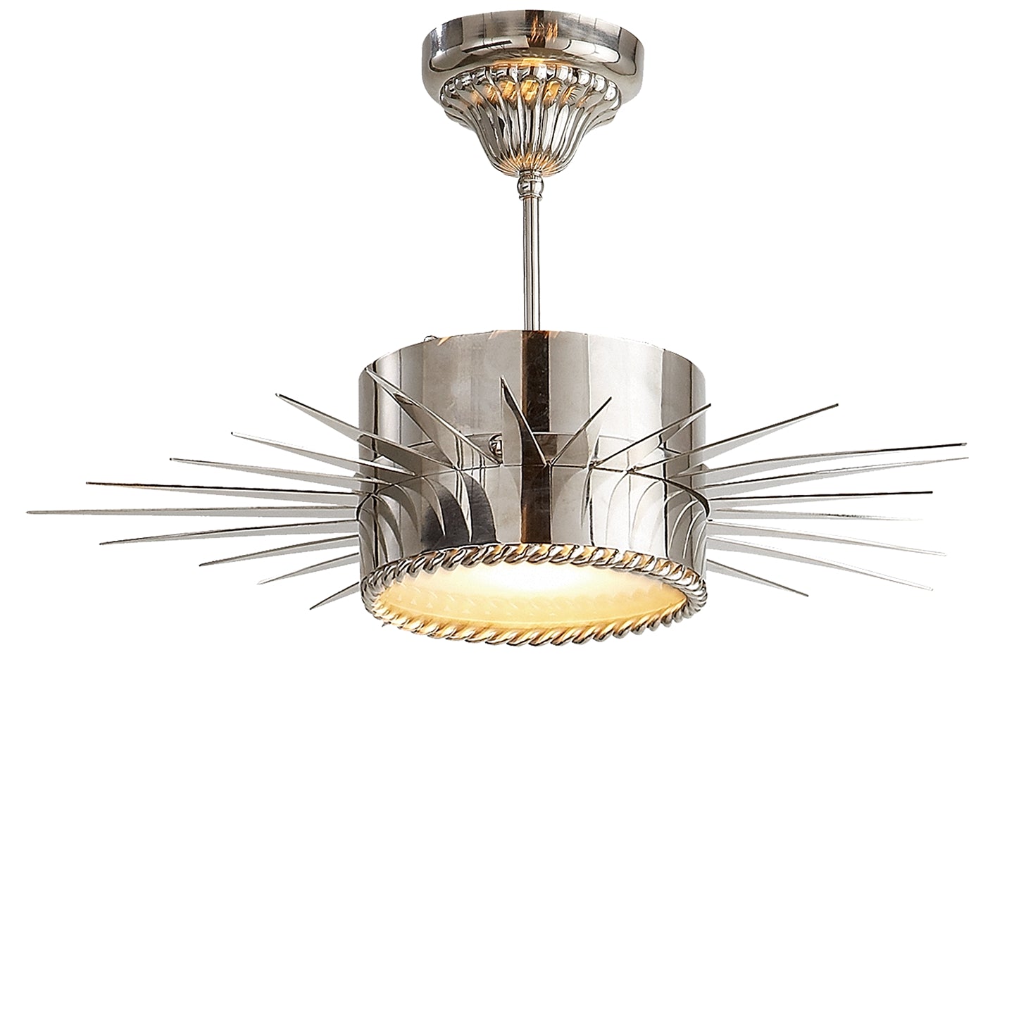 Visual Comfort Signature Canada - SK 5201PN - One Light Semi Flush Mount - Soleil - Polished Nickel