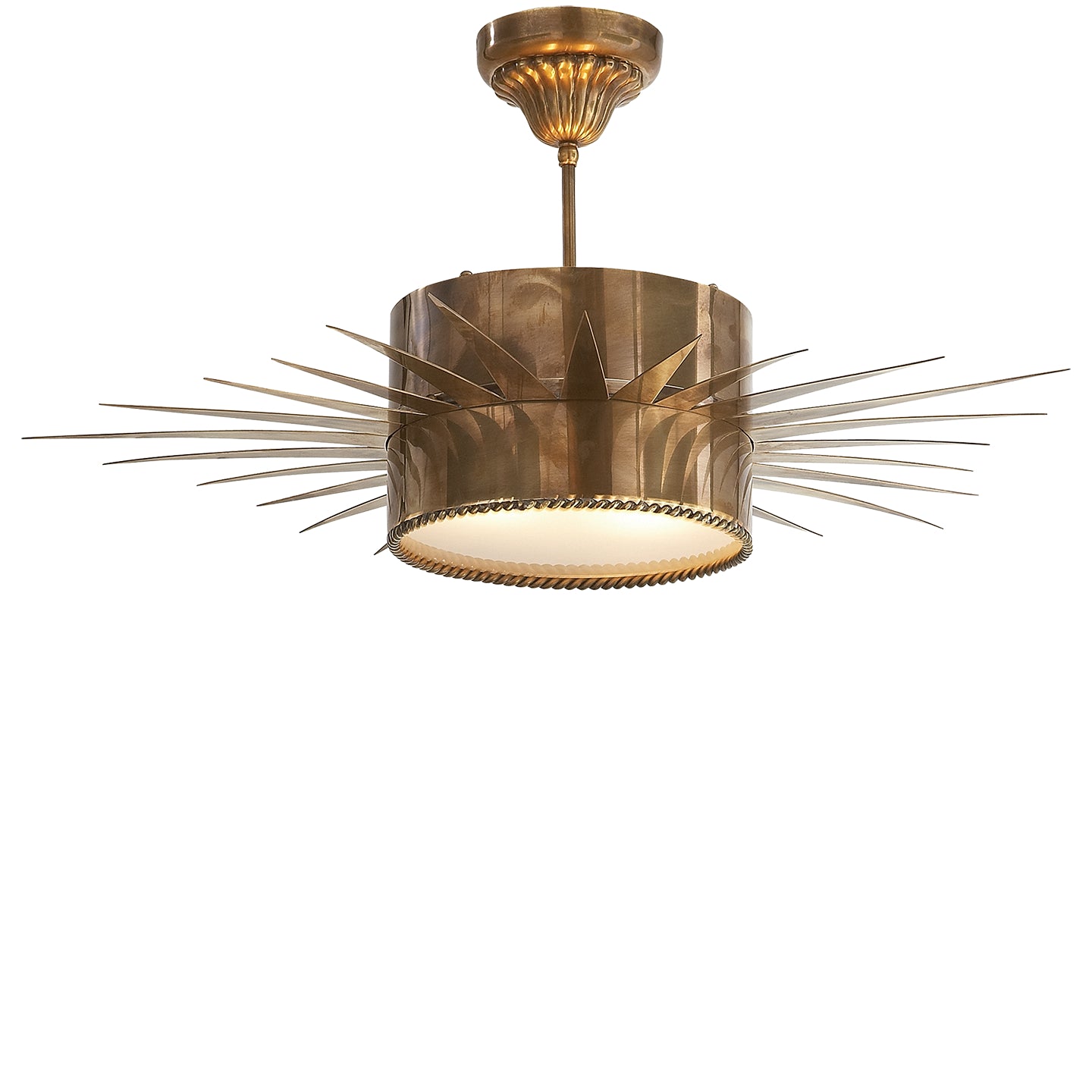 Visual Comfort Signature Canada - SK 5202HAB - Two Light Semi Flush Mount - Soleil - Hand-Rubbed Antique Brass
