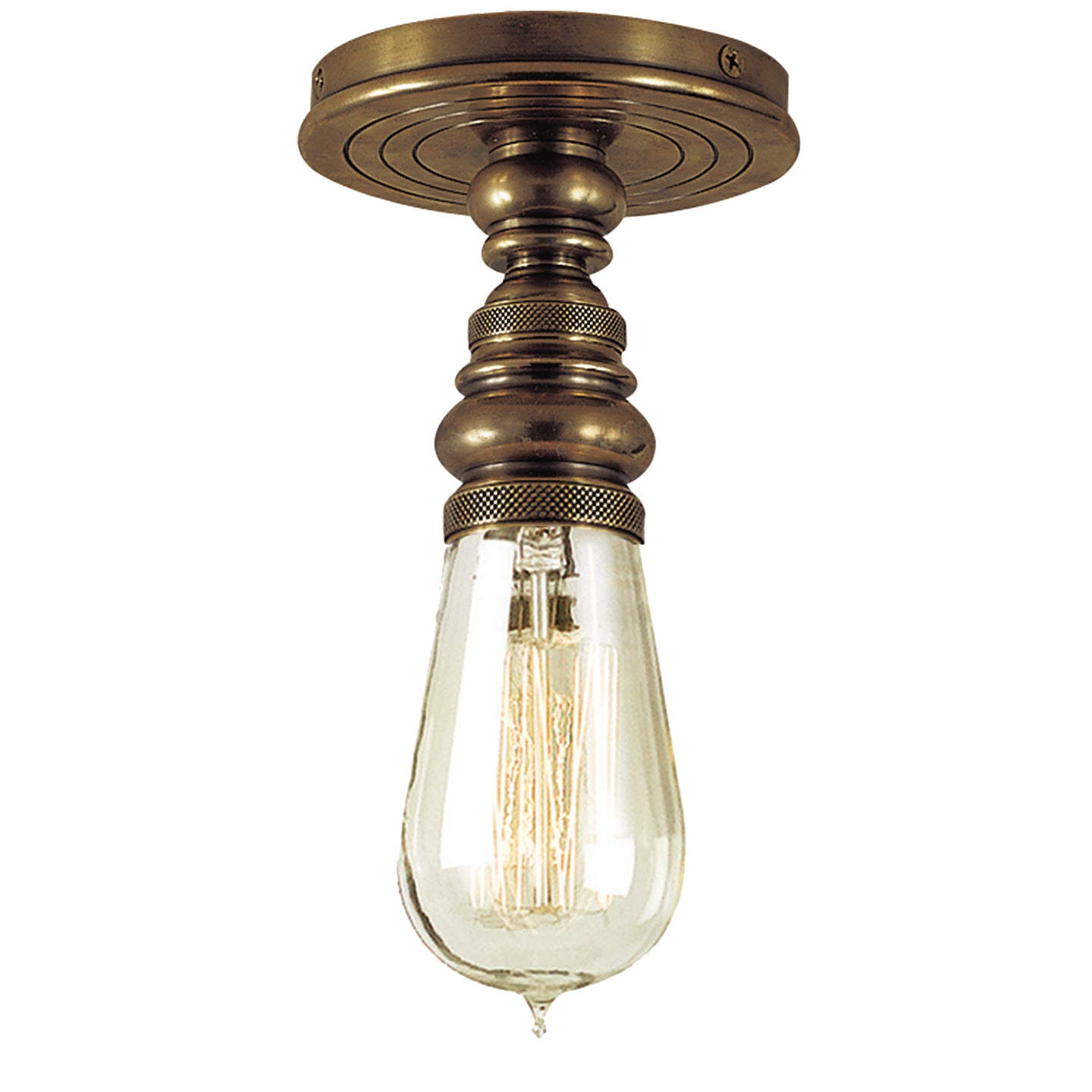 Visual Comfort Signature Canada - SL 5001HAB - One Light Flush Mount - Boston - Hand-Rubbed Antique Brass